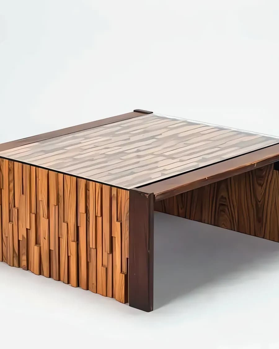 Couchtisch Woodstick von Percival Lafer, Brasilien, 1970er Jahre