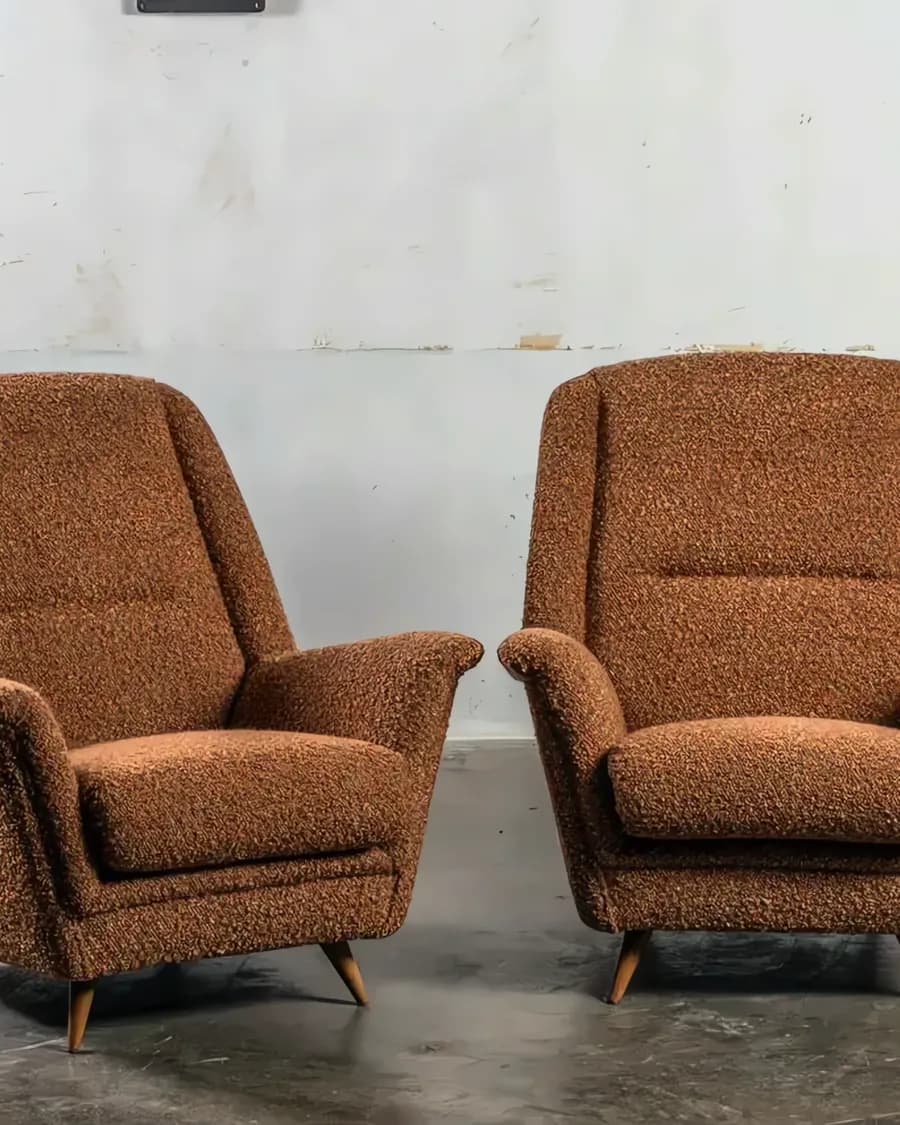 Italienische Mid-Century Sessel im Stil von Gio Ponti, 1950er, 2er Set