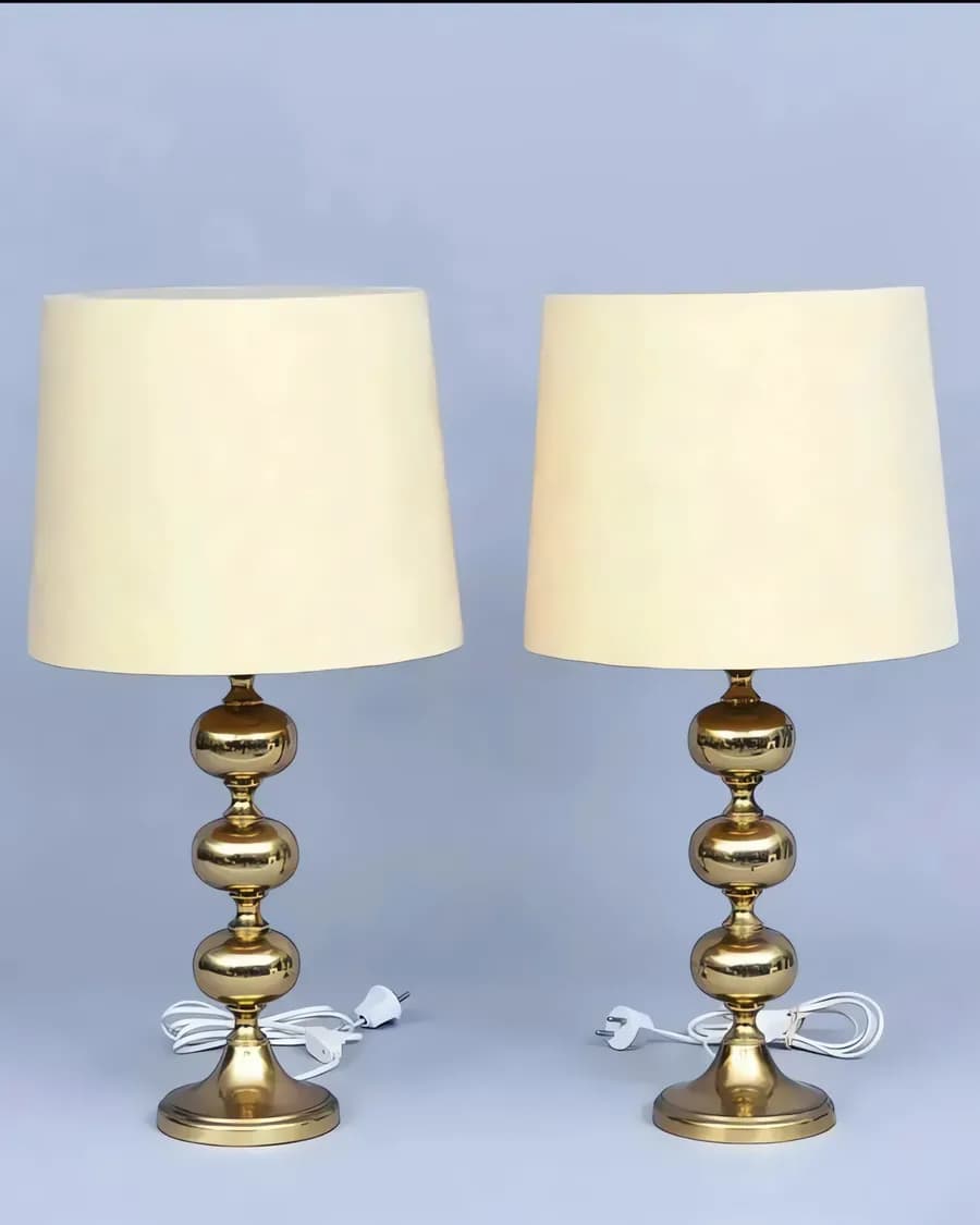 Skandinavische Vintage Tischlampen mit Kugel-Elementen, 1970er, 2er-Set