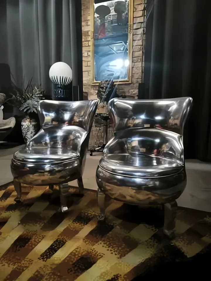 Seltener Sessel „Sellerina“ von Paola Navone für Baxter in poliertem Aluminium, Italien