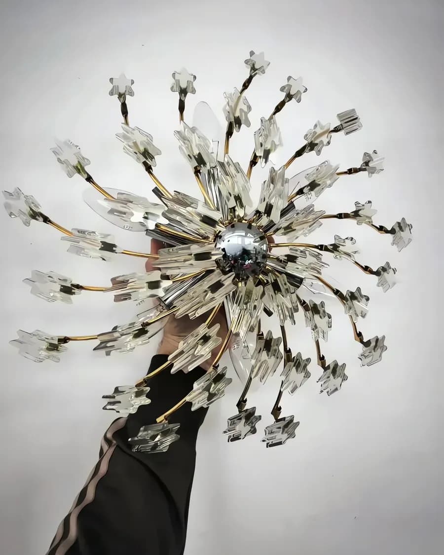 Italienische Starburst Wandleuchte von Oscar Torlasco für Stilkronen, 1970er