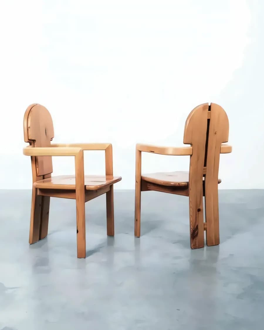 Skulpturale Massivholz-Sessel von Rainer Daumiller für Hirtshals Savværk, 1970er