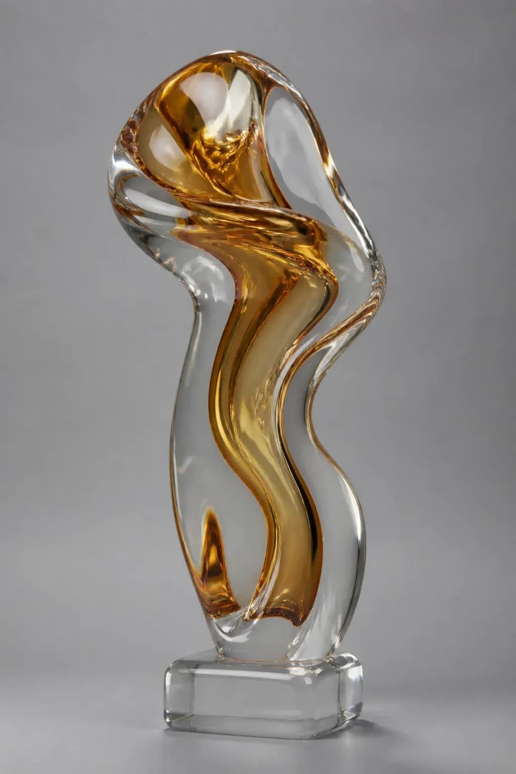 Murano Amber Glass Sculpture — main