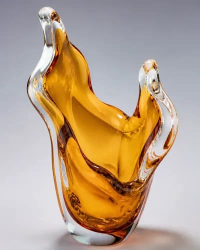 Murano Amber Glass Sculpture — detail