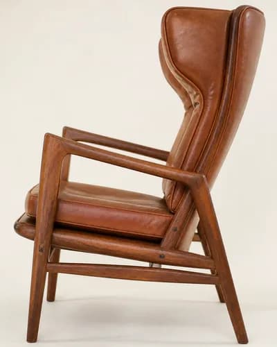 Teak Wingback Lounge Chair — detail