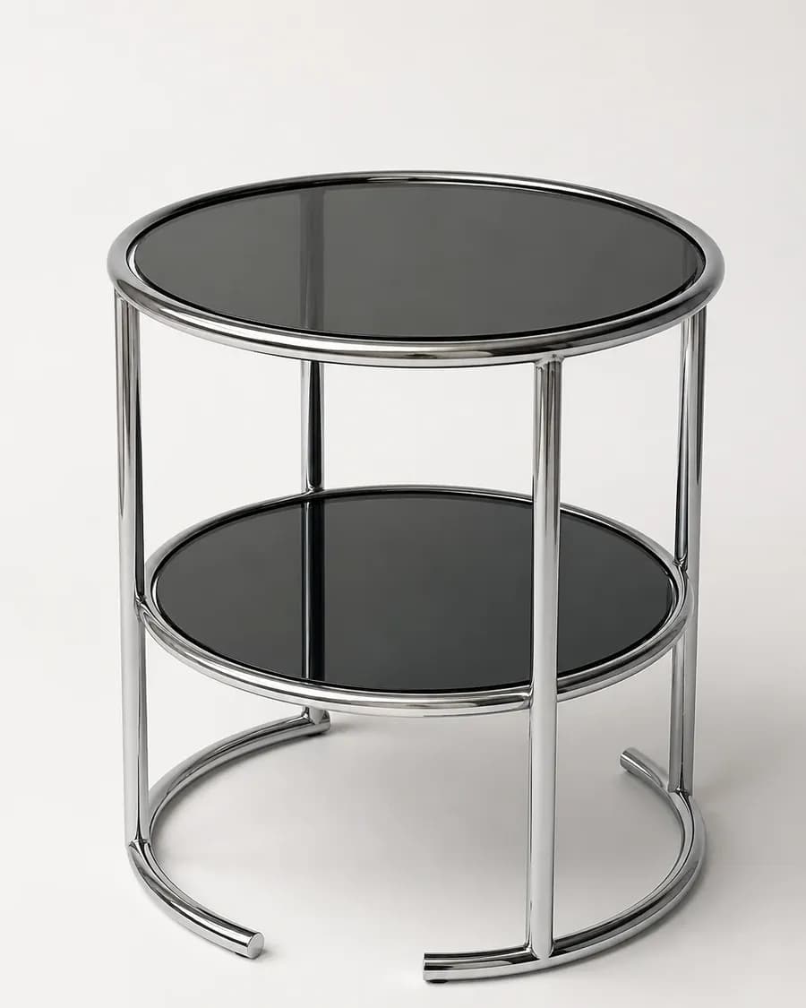 Bauhaus Chrome & Glass Side Table — main